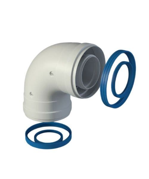 CODO SALIDA DE GASES COAXIAL 90º H-H 60/100