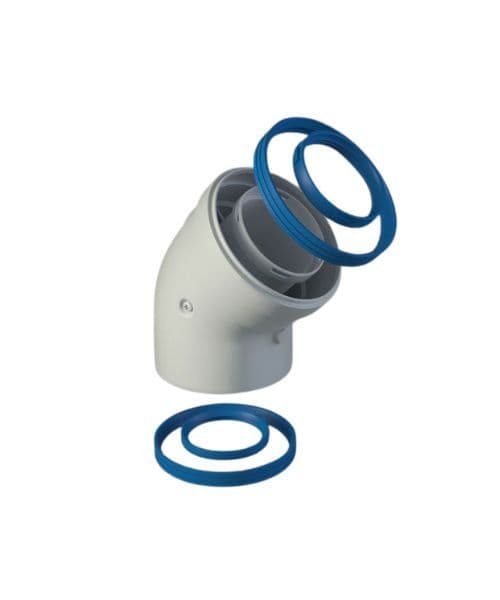 CODO SALIDA DE GASES COAXIAL 45º H-H 60/100 CODO SALIDA DE GASES COAXIAL 45º H-H 60/100