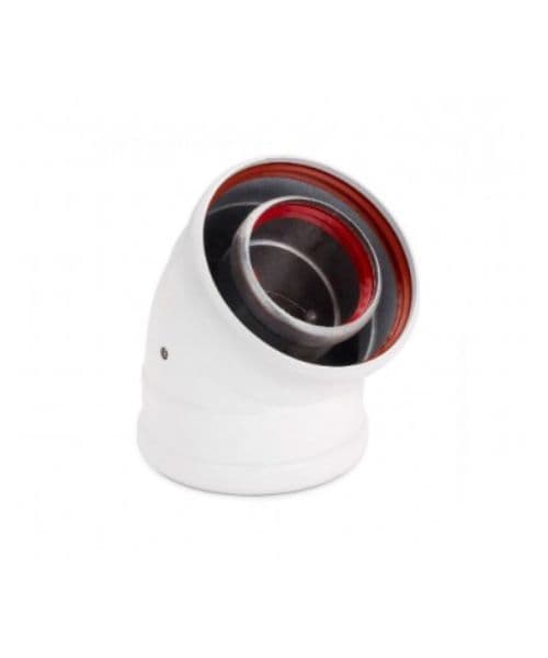 CODO SALIDA DE GASES COAXIAL 45º M-H 60/100